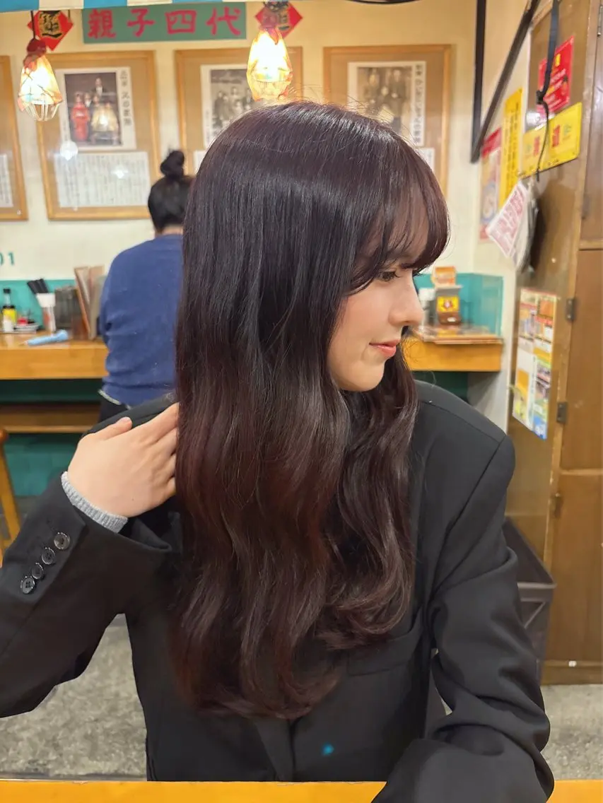 暖色カラー🍒🎀➕髪質改善treatment🫧✨の写真