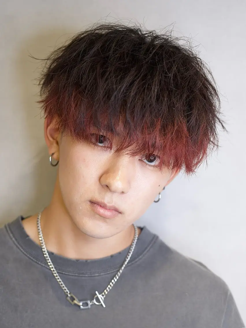 ショート カラー メンズ マッシュ 黒髪 顔周りカット 外国人風カラー職人 レオのヘアスタイル