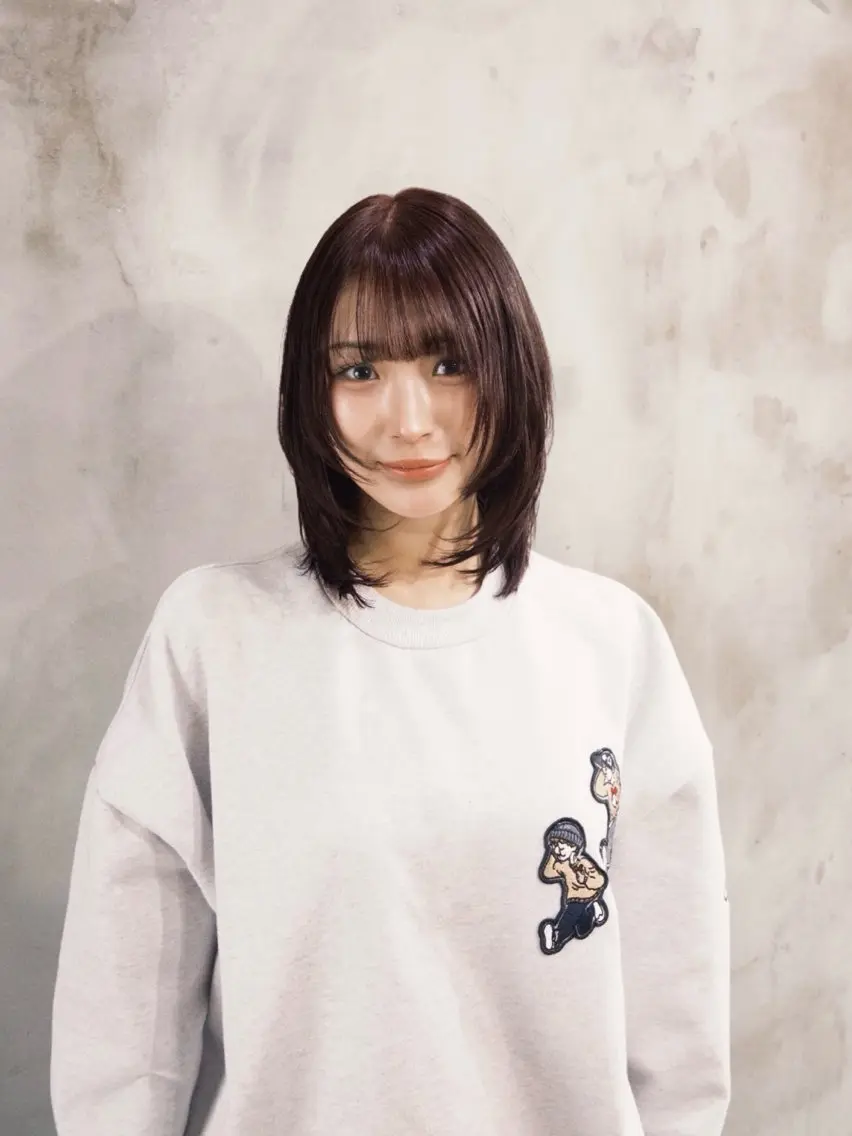 ミディアム カラー トリートメント ヘアカラー トリートメント Hina🧵/恵比寿 中目黒/透明感カラーのヘアスタイル