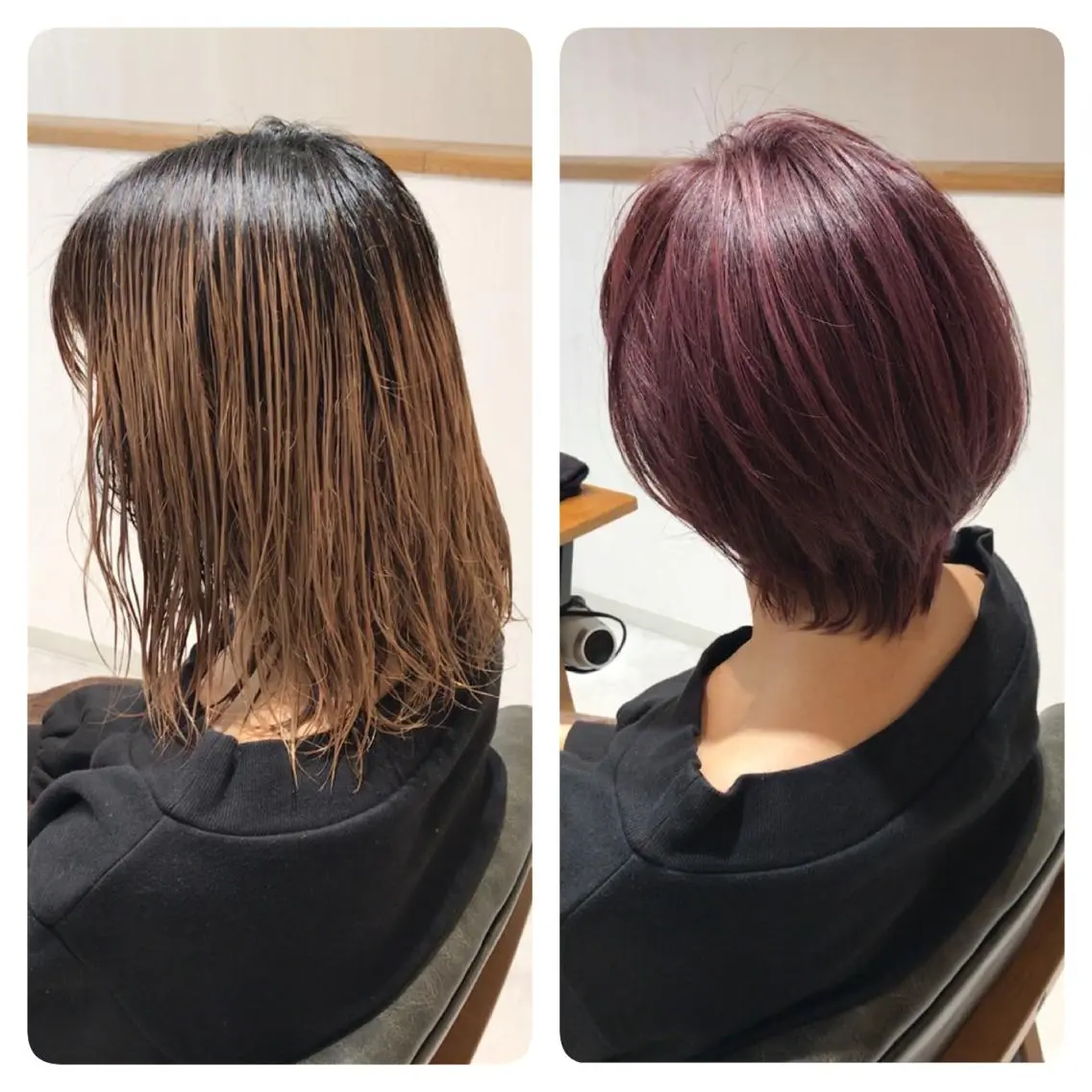ショート カラー ブリーチ レッドカラー バイオレットカラー 高橋 昭雄のヘアスタイル