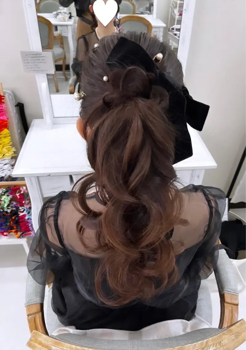 ヘアアレンジ ポニーテール ヘアセット ヘアセットサロン ココのヘアスタイル