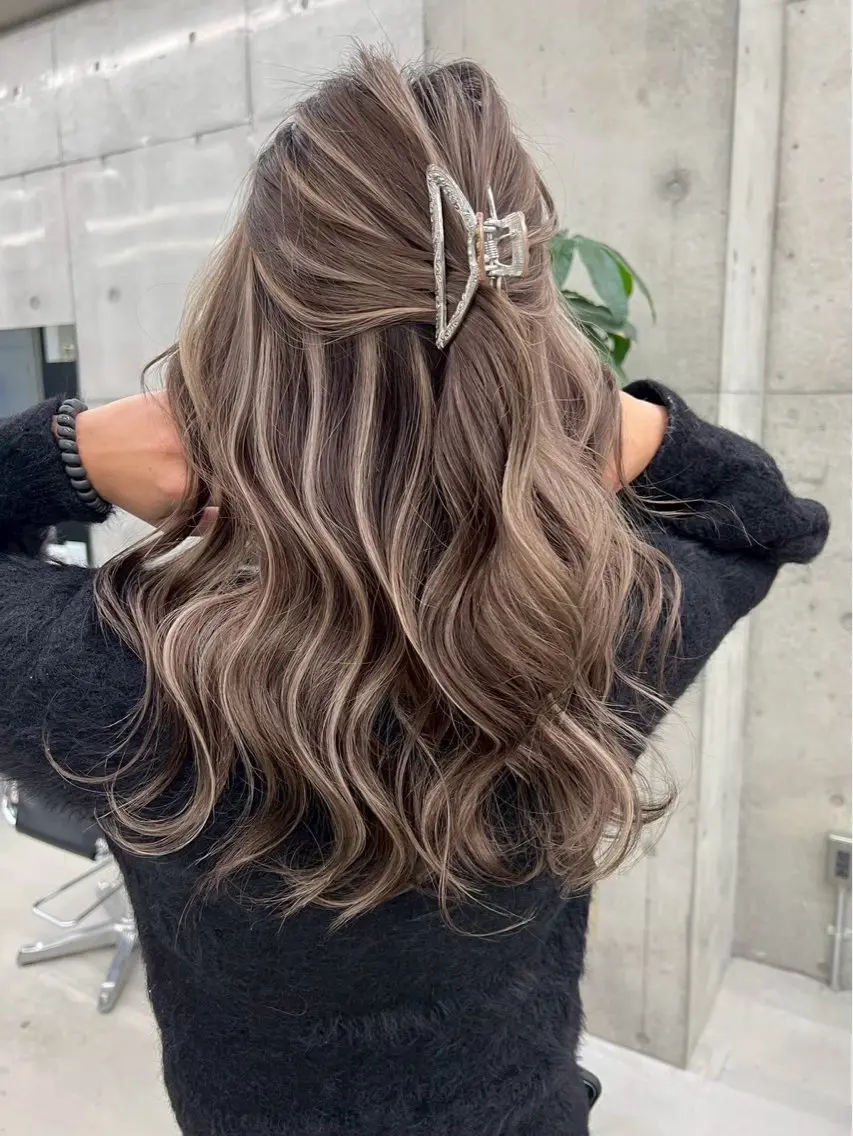 ロング カラー ブラウンカラー ハイライトカラー ハイライト ヘアカラー Kazuki/名古屋 ブリーチ/髪質改善のヘアスタイル