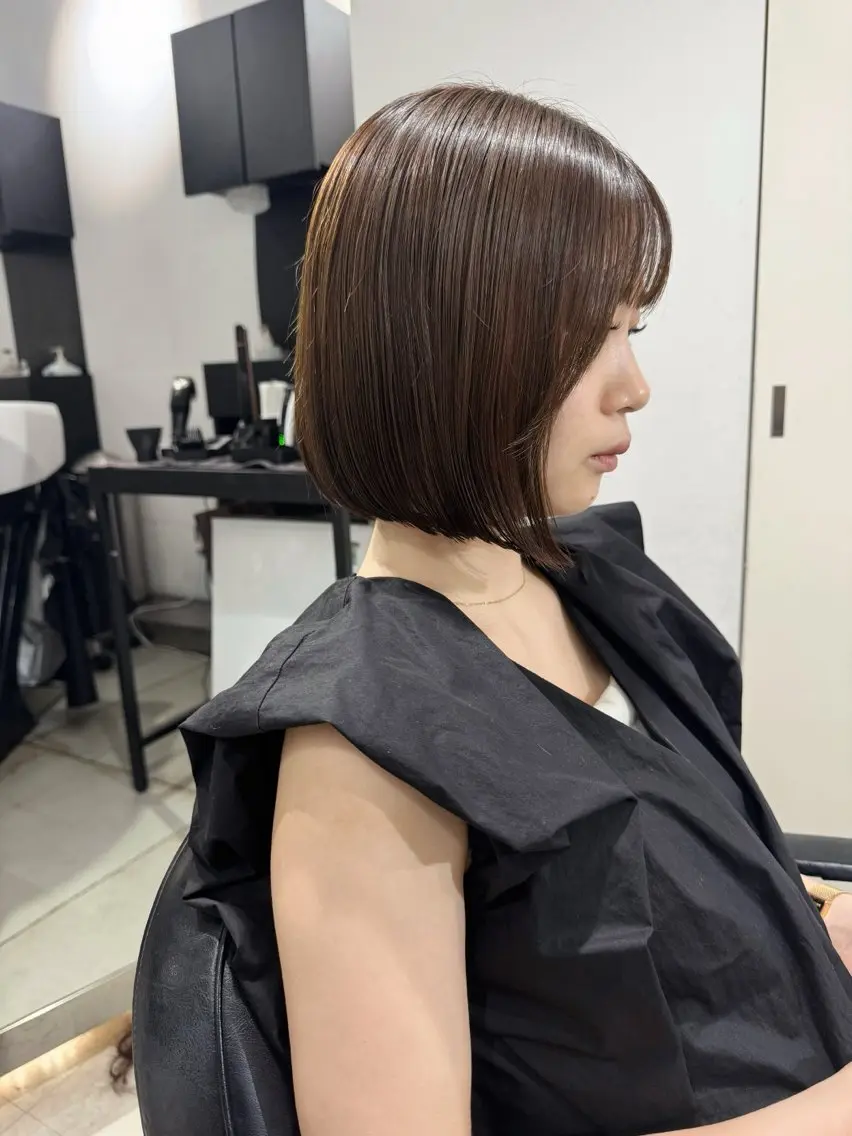 ミディアム カラー パーマ ヘアアレンジ カット ヘアカラー トリートメント 透明感/オリーブ/ グレージュ/YUKAのヘアスタイル