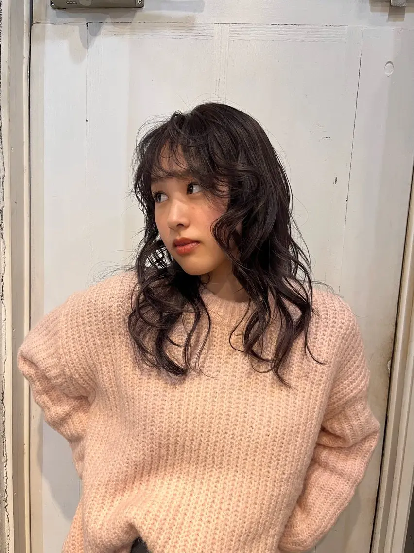 ロング カラー パーマ cut無料🛋️ momoha🐰🪡のヘアスタイル