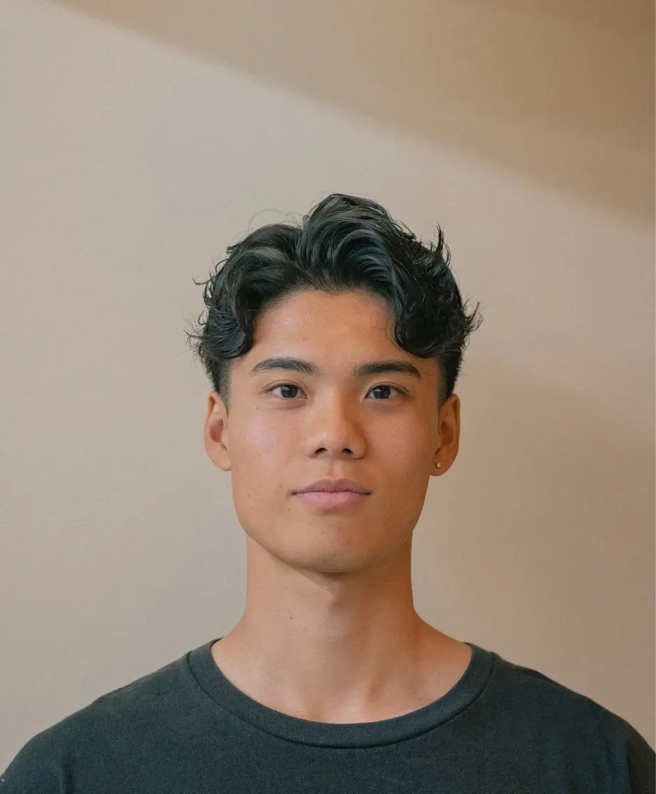 ショート カラー パーマ メンズ センターパート カット パーマ 🔗メンズサロン🔗 Kieのヘアスタイル