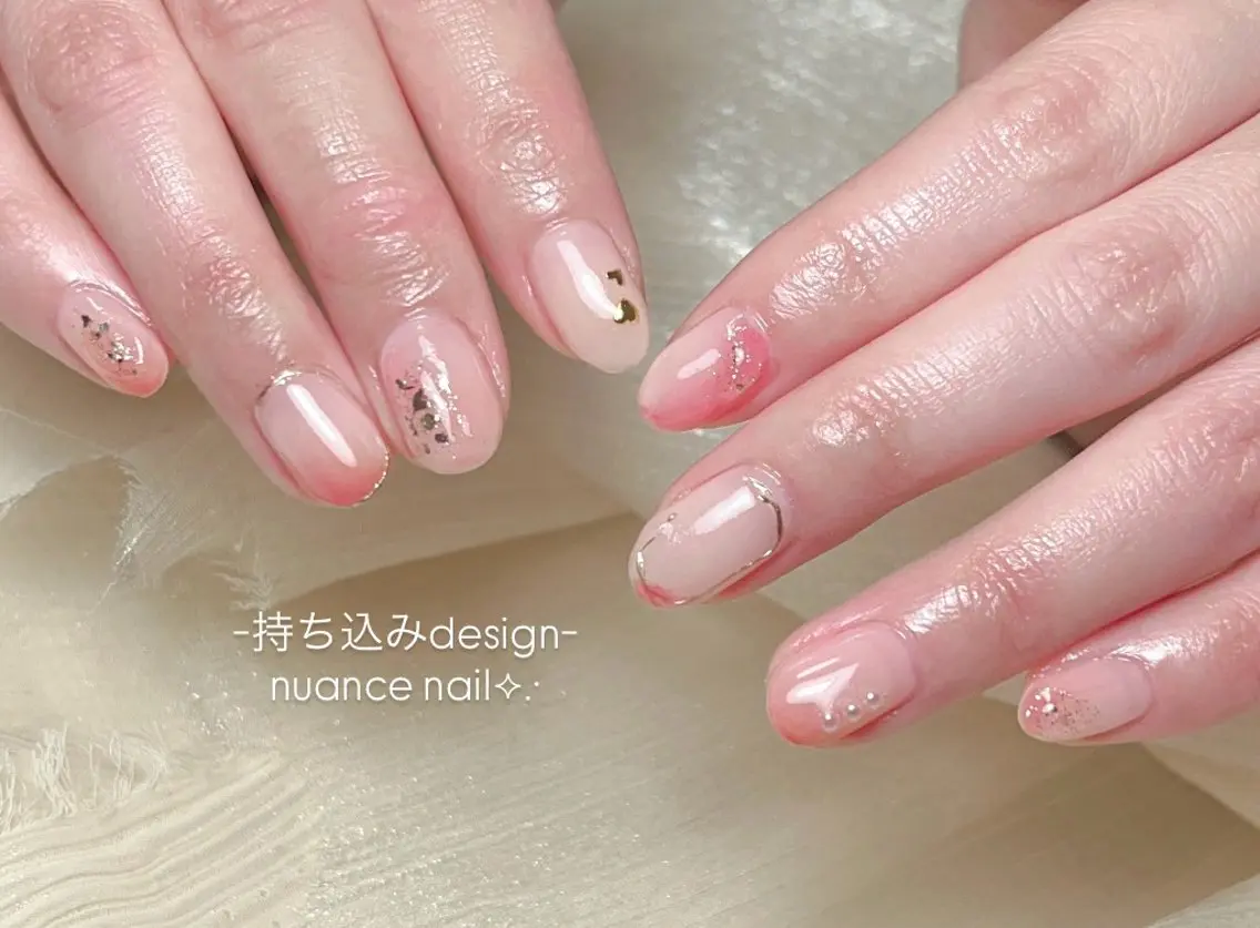 ネイル アートネイル 持ち込み ニュアンスネイル Nail by EN 🪽Amiのネイルデザイン