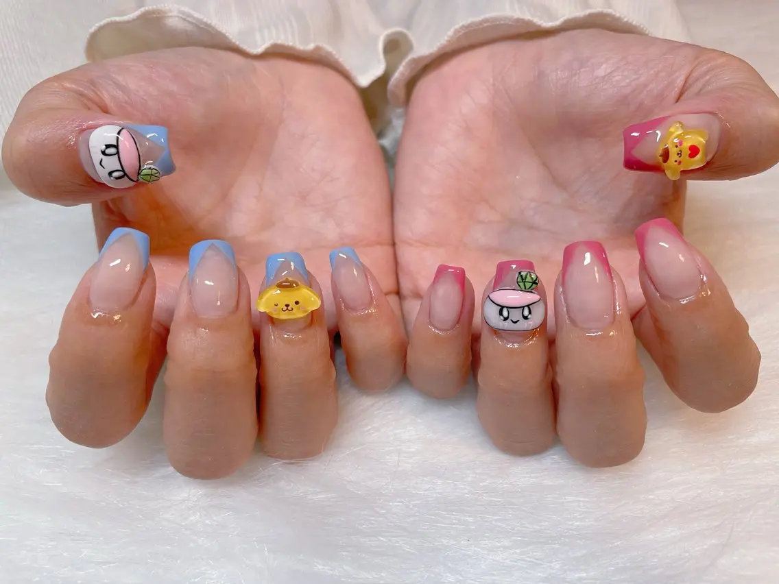 ネイル フレンチネイル 斜めフレンチ ハンドネイル エン Nail salonのネイルデザイン