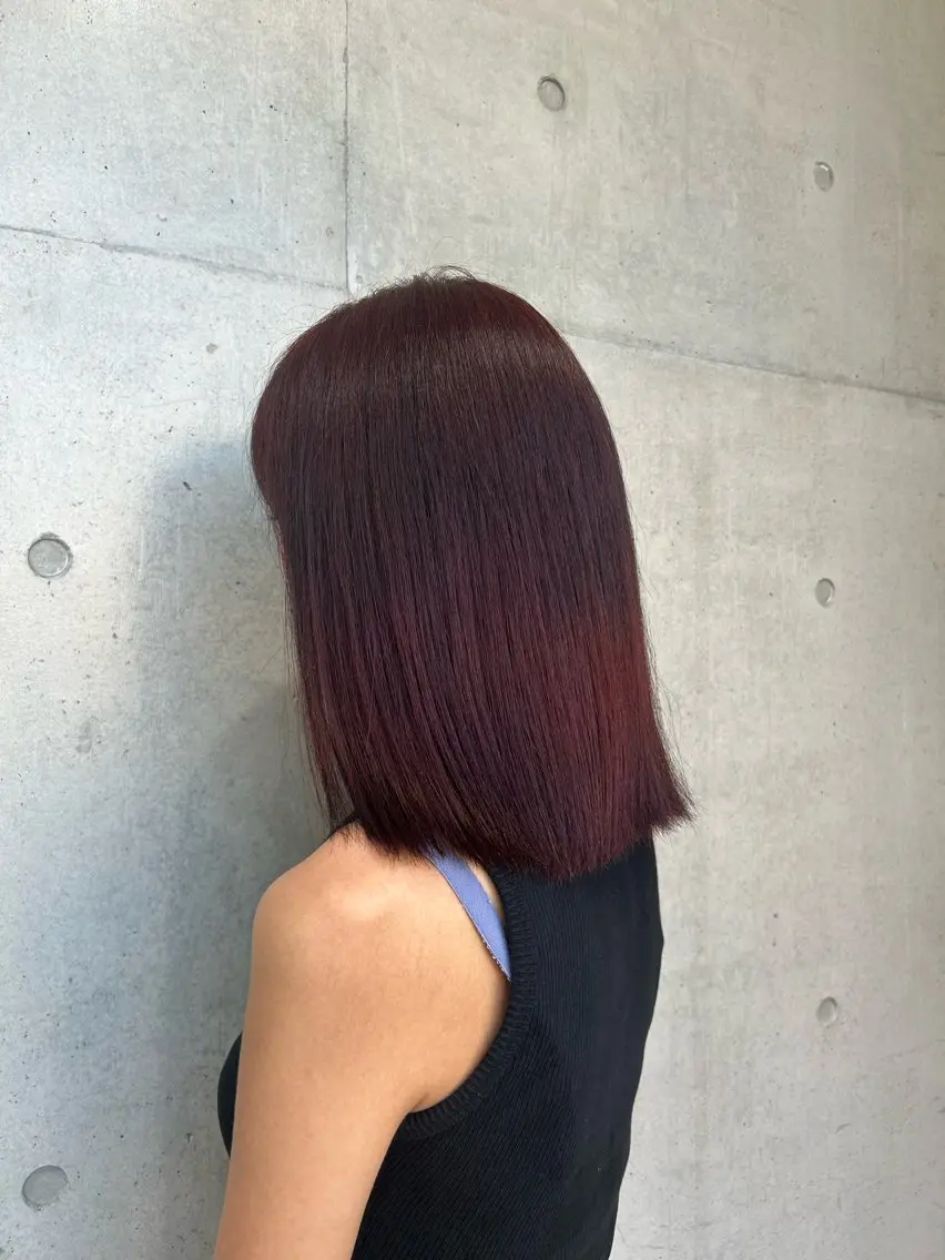 ミディアム カラー ヘアアレンジ ヘアカラー トリートメント ボブ艶モテカラー🫧 カリンのヘアスタイル