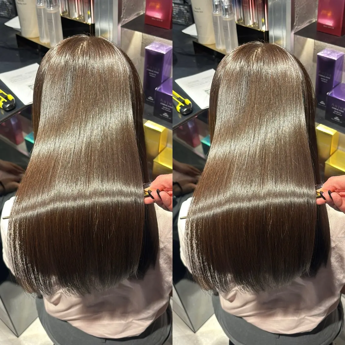 ロング カット ヘアカラー 縮毛矯正 トリートメント 今話題の艶髪矯正 美艶カラー/FUKAのヘアスタイル