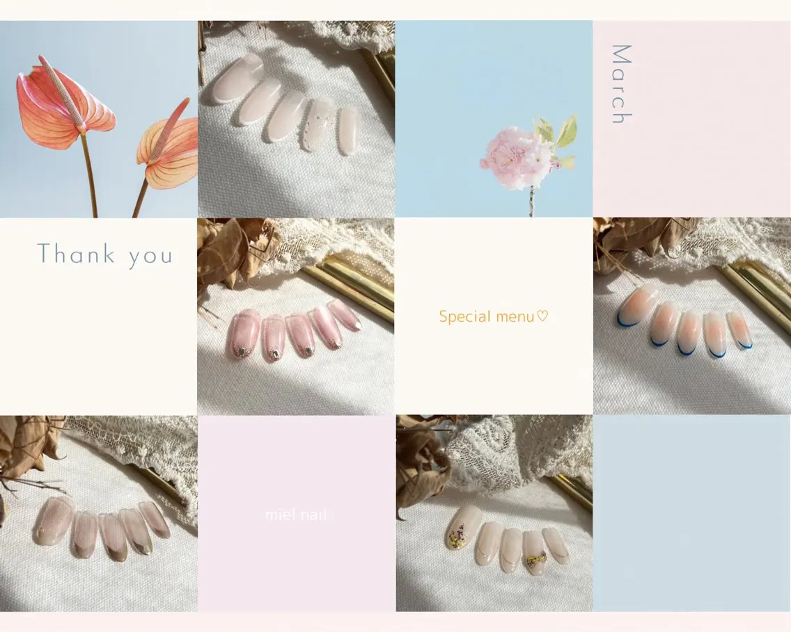 ネイル 春ネイル miel nailのネイルデザイン