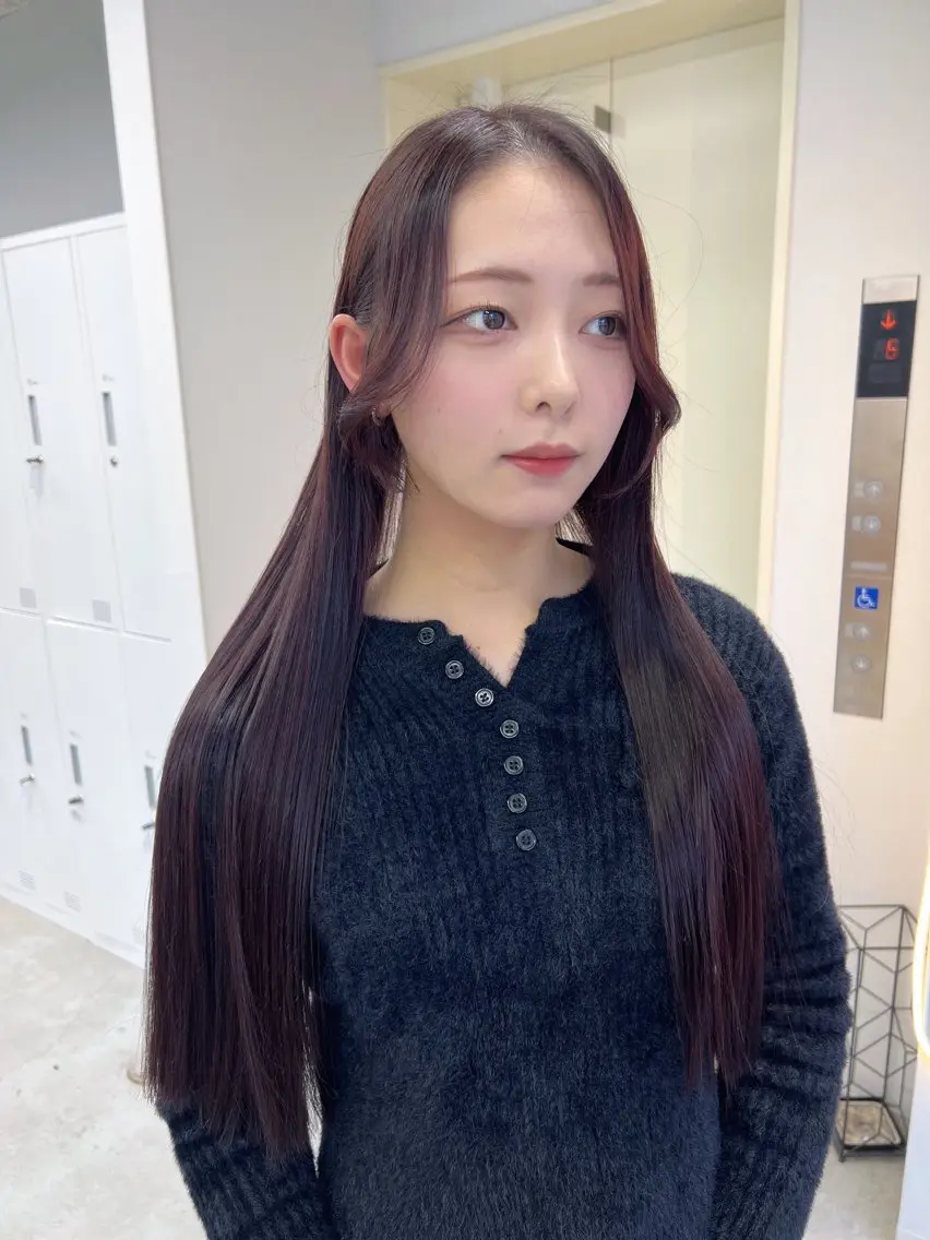 ロング カット ヘアカラー maya🇰🇷韓国 レイヤー/顔まわりのヘアスタイル