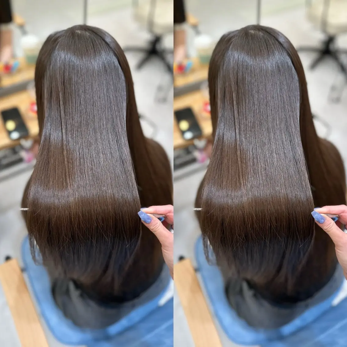 ロング カラー 髪質改善🩵縮毛矯正 代々木/木下のヘアスタイル