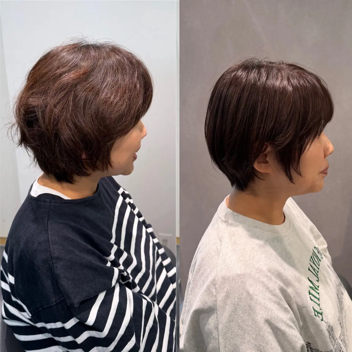 ショート カラー パーマ ショートヘア 縮毛矯正 ショートのための 曲がる縮毛矯正のヘアスタイル