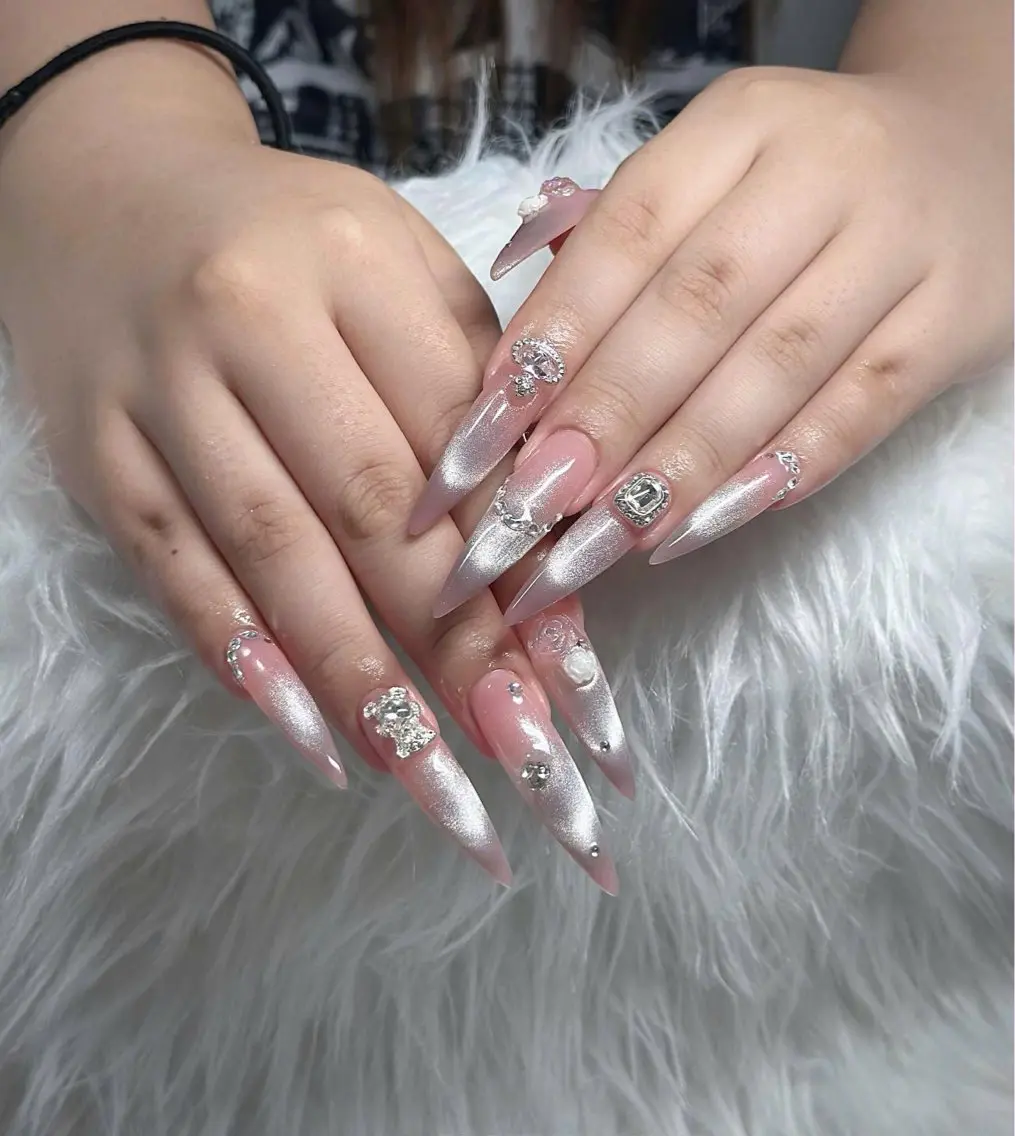 ネイル フレンチネイル ジェルネイル ハロウィン 韓国ネイル マグネットネイル ハンドネイル Hbaby nailのネイルデザイン