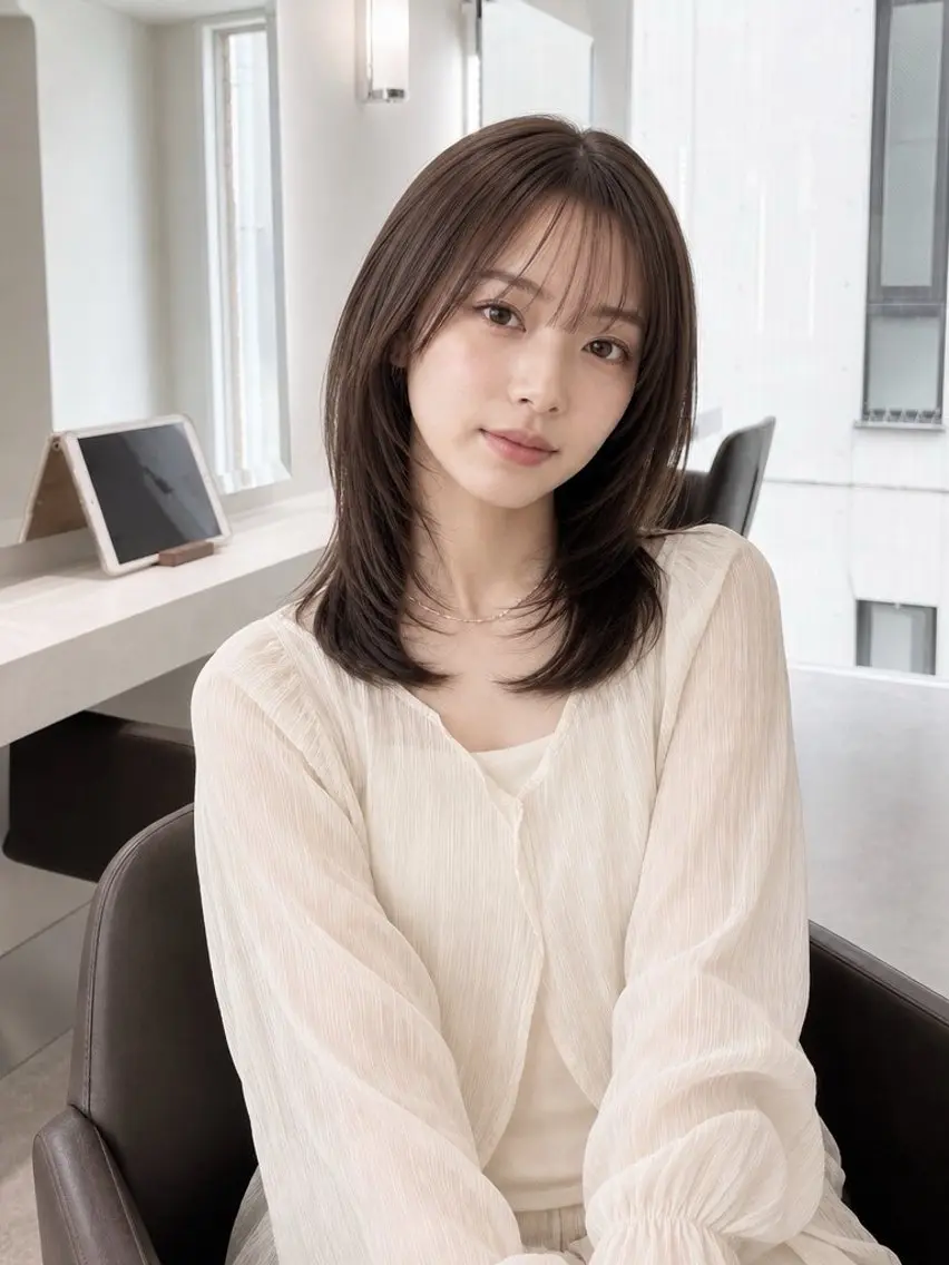 ミディアム ヘアカラー トリートメント 佐倉七彩/ 上品艶カラー/渋谷のヘアスタイル