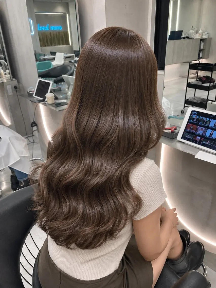 ロング カット ヘアカラー トリートメント 博多ベージュ 🐻松井傑のヘアスタイル