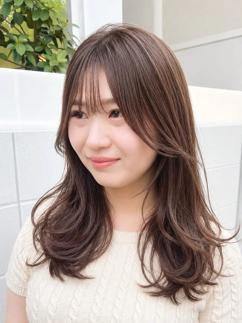 セミロング ヘアカラー トリートメント yukii しまむら のぞみのヘアスタイル