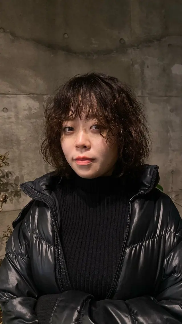 ミディアム パーマ ヘアカラー トリートメント ヘッドスパ 🌀パーマ レイヤー ボブ/marinoのヘアスタイル
