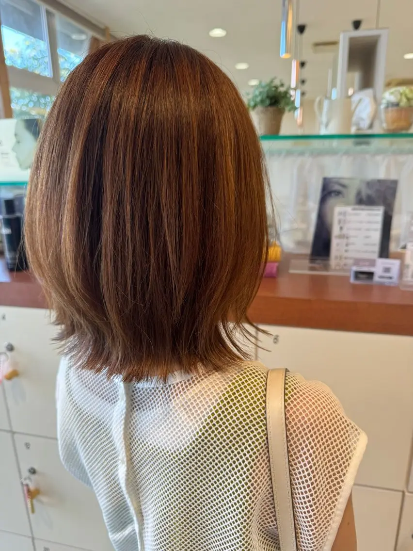 ミディアム カット ヘアカラー トリートメント 日置 大智のヘアスタイル