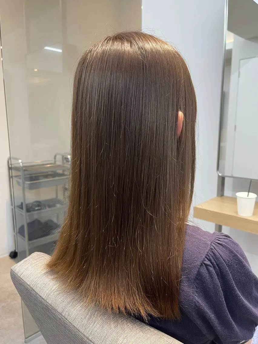 セミロング カラー ベージュカラー オリーブベージュ 綱島/髪質改善 /艶髪/ルキヤ‎‎のヘアスタイル