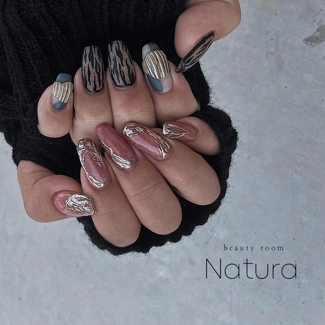 ネイル マツエク・マツパ アイブロウ ハンドネイル beautyroom Naturaのネイルデザイン