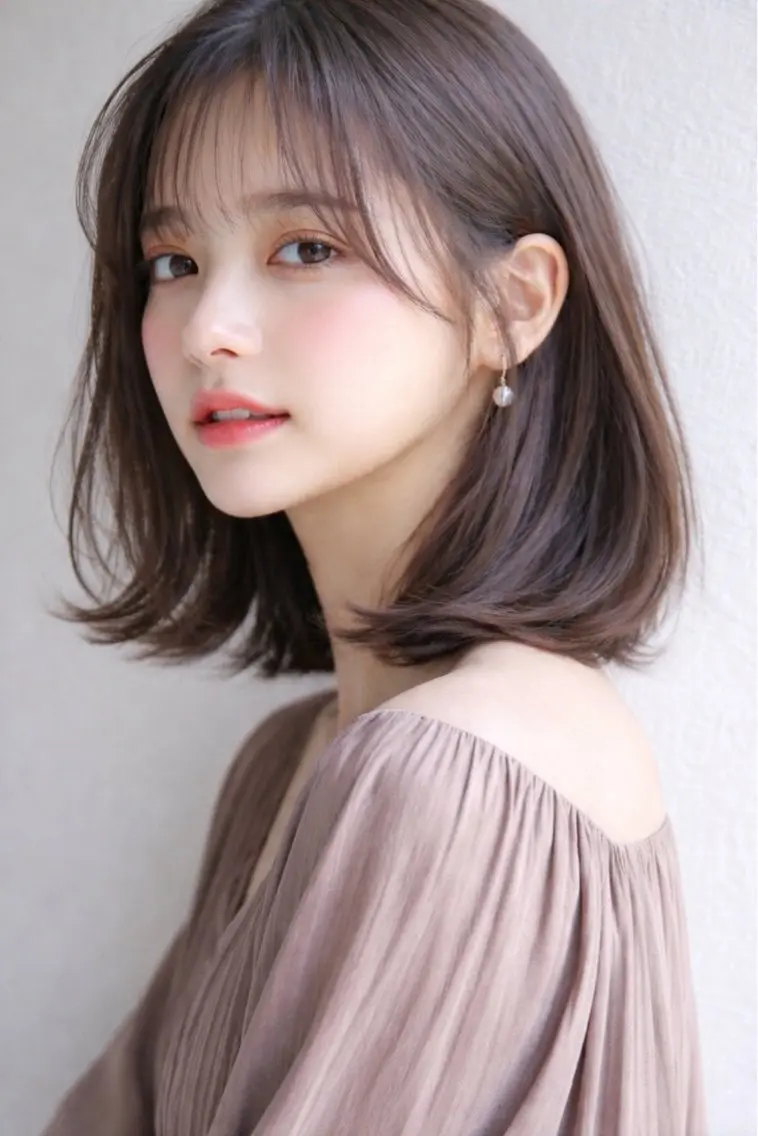 ミディアム カラー アディクシーカラー ベージュカラー ブリーチ 透明感カラー ブリーチなしカラー カット ヘアカラー トリートメント 田村和範/似合わせ カラー/髪質改善のヘアスタイル