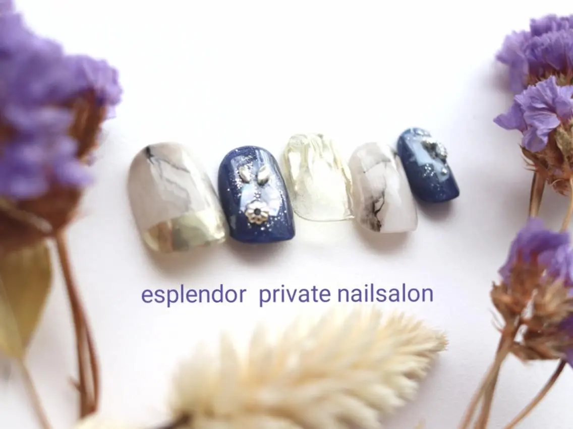 ネイル 大理石ネイル(マーブル) ハンドネイル ハンドケア esplendor  小野寺のネイルデザイン