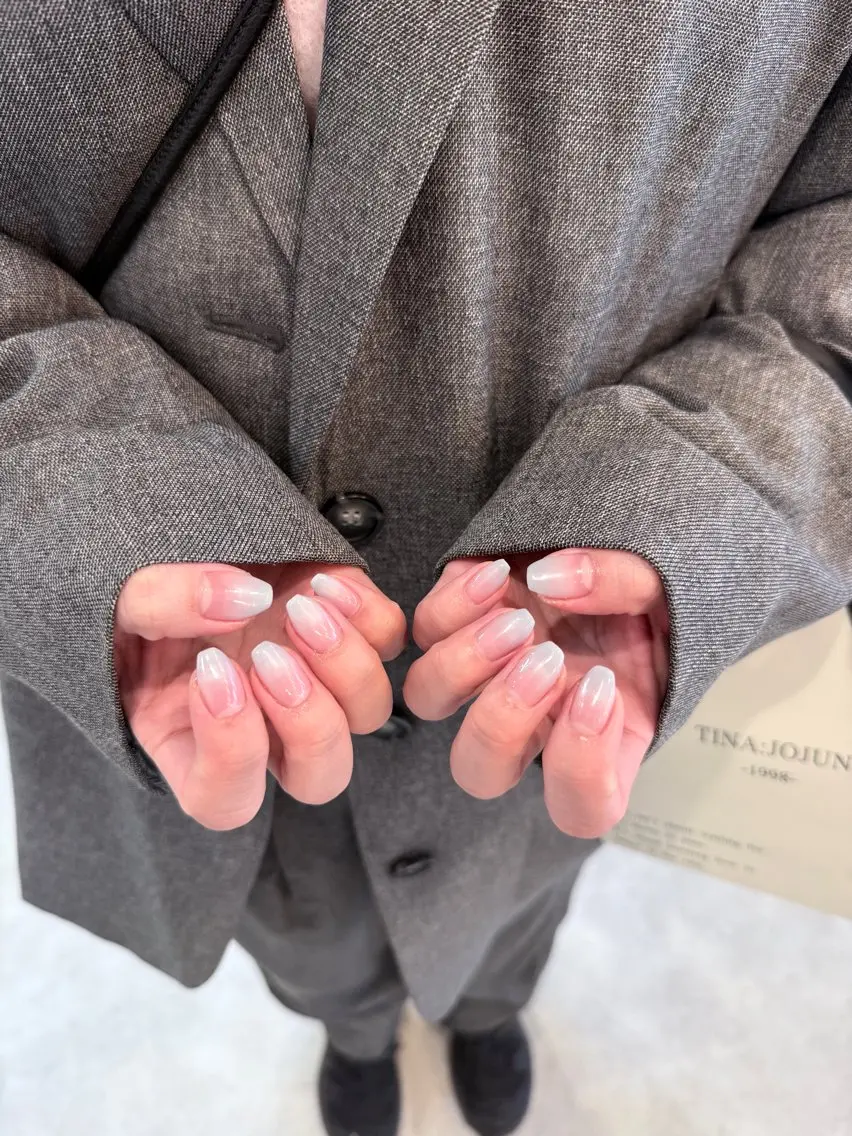 シンプルデザインネイル🌼フレンチorグラデーションor チークネイル Wケア付💧ﾒﾝｽﾞ◎長さだし◎の写真