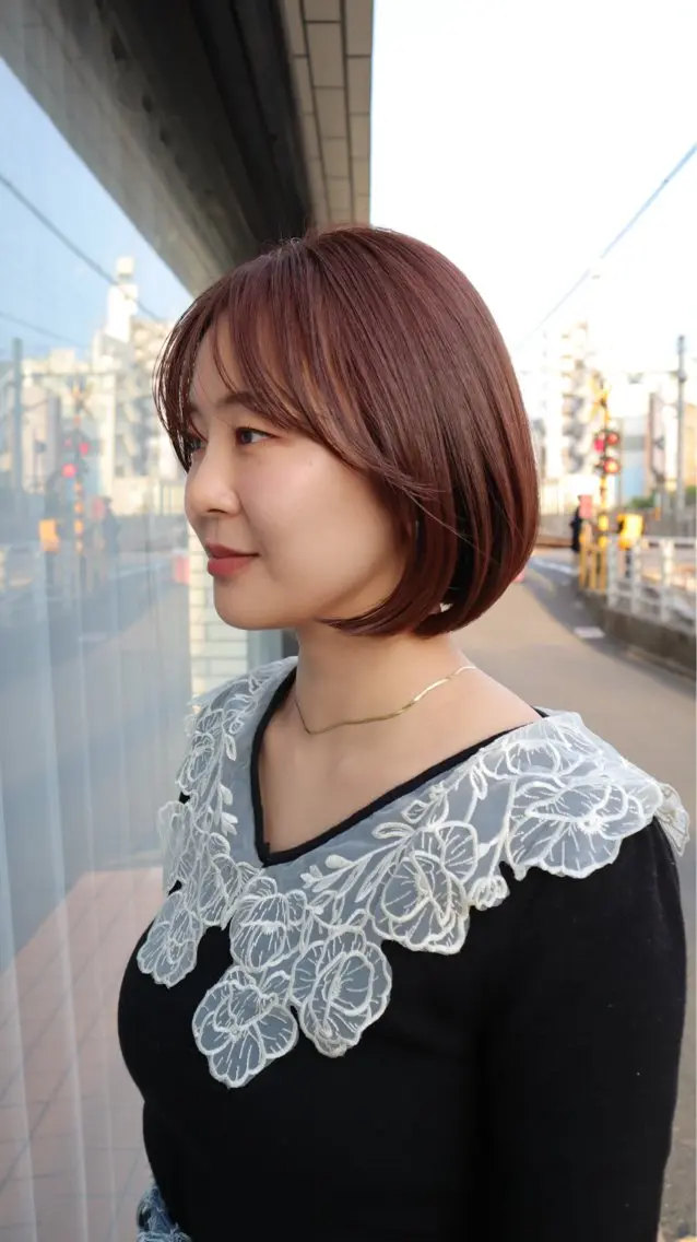 ミディアム ヘアカラー SiSTA 上平おおかのヘアスタイル