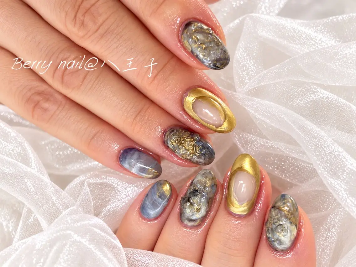 ショート ハンドネイル berry nail jrネイリストのネイルデザイン