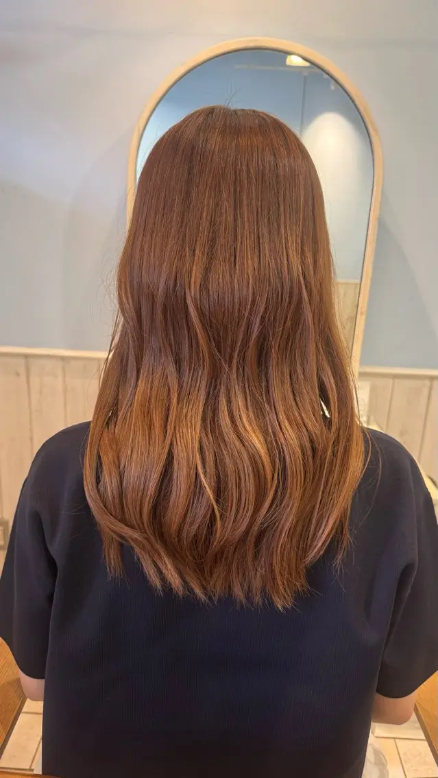 ロング カラー 艶カラー👾ブリーチ なし暖色👾ユースケのヘアスタイル