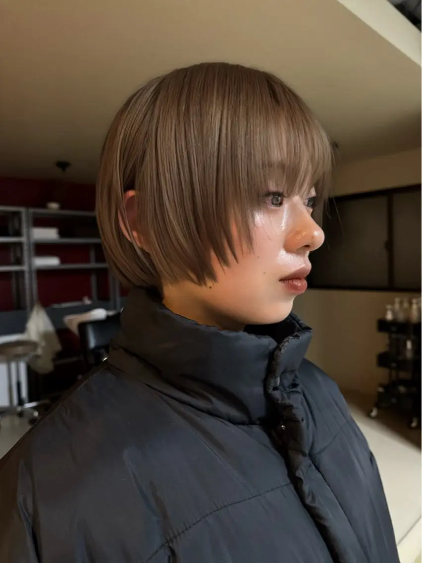 ミディアム カラー ブラウンカラー ボブ/くびれショート モデル募集中cocoのヘアスタイル