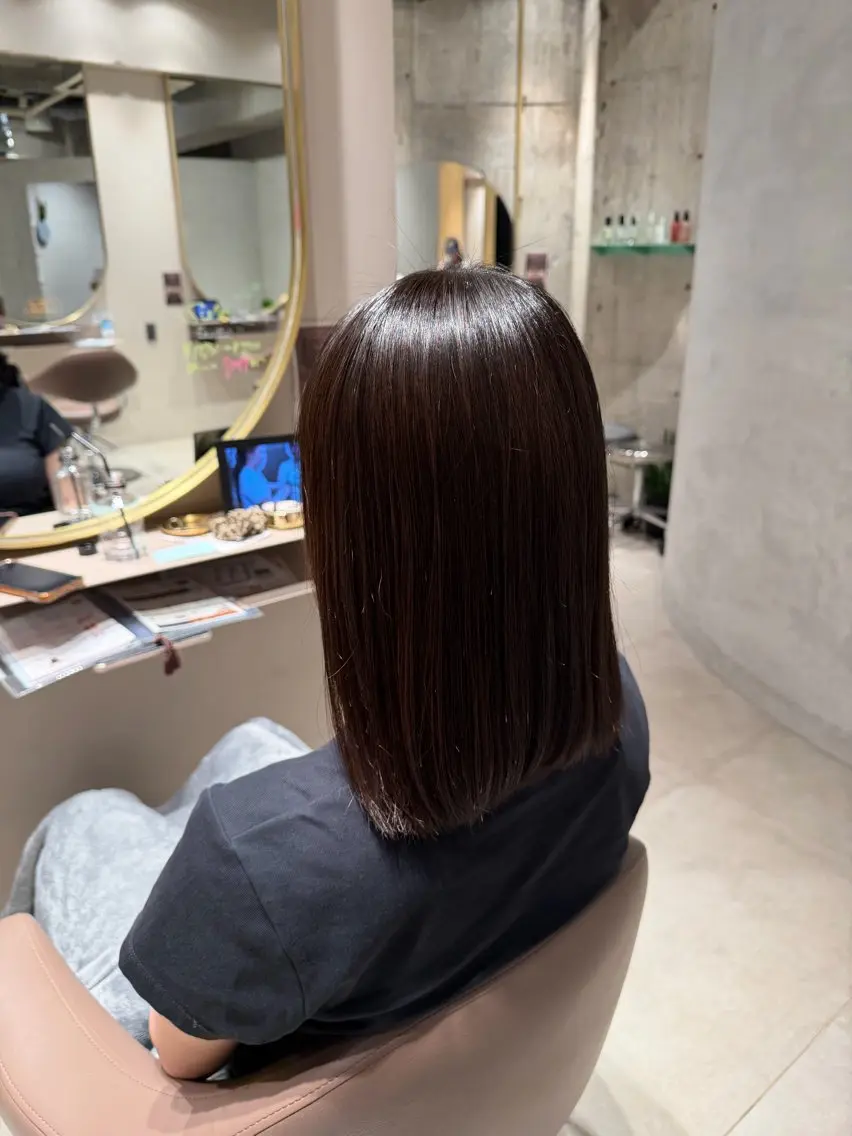 ミディアム 縮毛矯正 宮内 愛実のヘアスタイル
