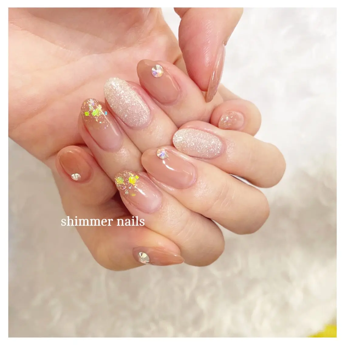 ネイル ラメ(グリッター) shimmer nailsのネイルデザイン