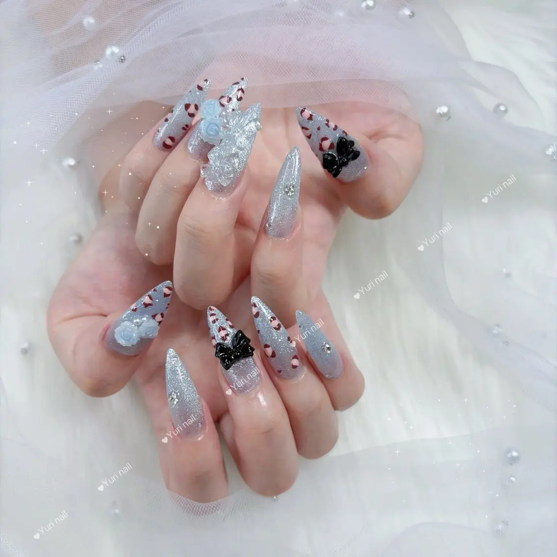 ネイル アートネイル 長さ出し フラッシュネイル ジェルネイル 韓国ネイル ハンドネイル Yuri.nail studioのネイルデザイン