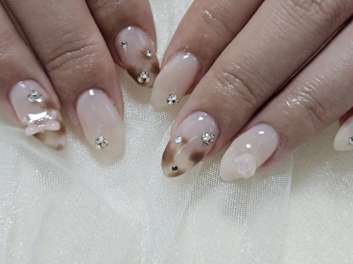 ネイル アートネイル 持ち込み ハンドネイル shellnail 大阪市港区ネイルのネイルデザイン