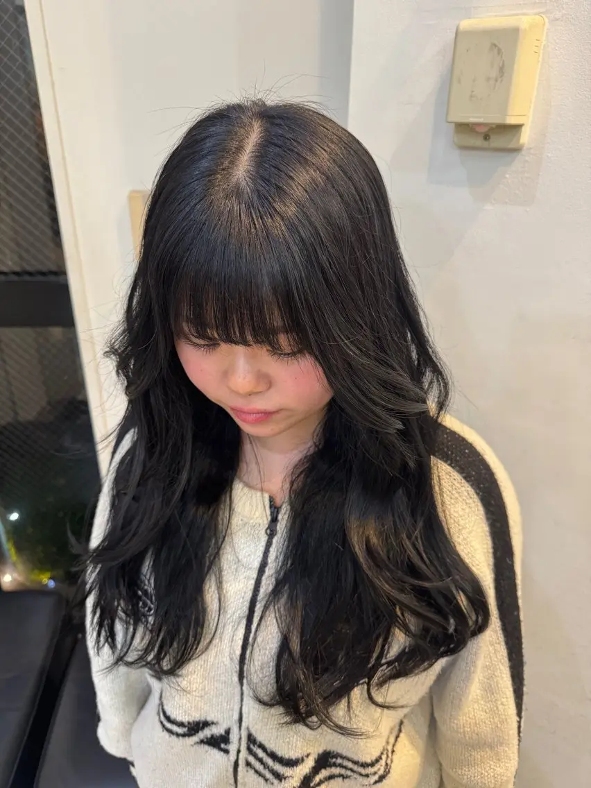 カラー ヘアアレンジ 透明感カラー minto/ パーマモデル募集中のヘアスタイル