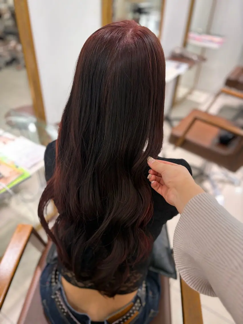 ロング ヘアカラー 巻ける🫧縮毛矯正 💞はな🎀のヘアスタイル