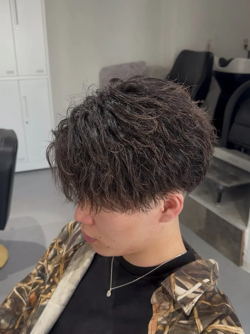 ショート パーマ メンズ カット パーマ 札幌メンズ専門 星雅哉のヘアスタイル