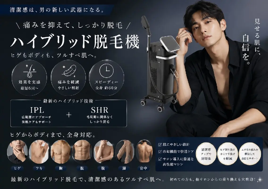 新規オープン🎉記念限定1日3名限定メンズ全身ハイブリッド美肌脱毛【顔有VIOなし】の写真