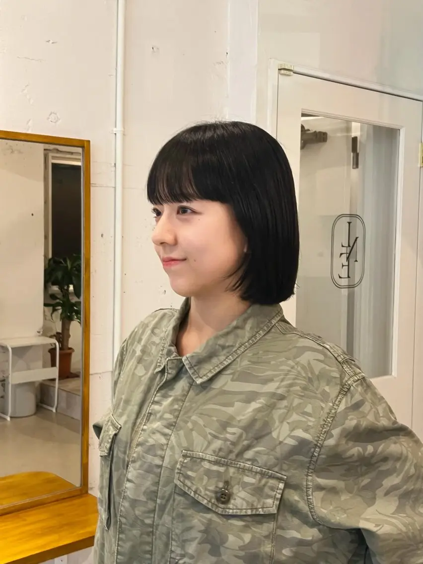 ミディアム ワイドバング カット 北見 桃夏のヘアスタイル