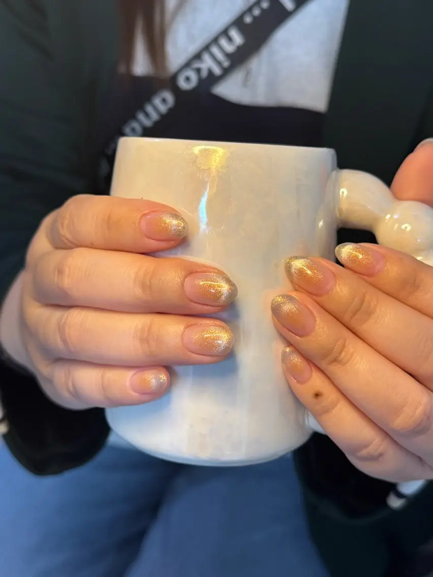ネイル アートネイル オーロラネイル チークネイル フレンチネイル ガラスフレンチ ハンドネイル 🎀🎀YooLi Nail Salonのネイルデザイン