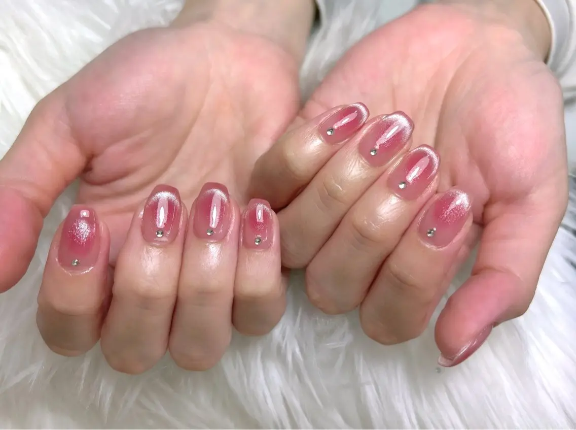 ネイル チークネイル マグネットネイル Nail Bloom&はるのネイルデザイン