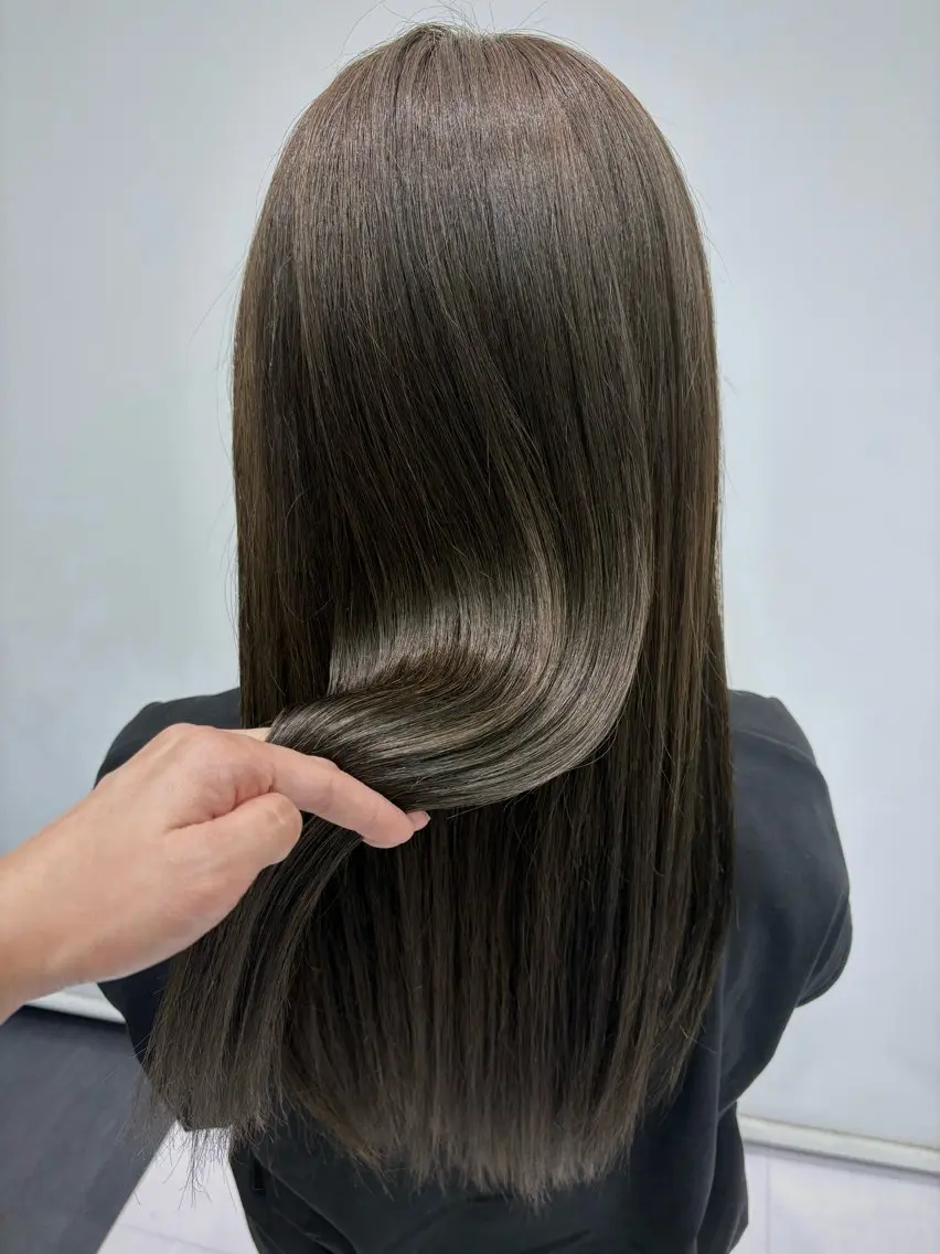 カラー グレージュ オリーブグレージュ オリーブグレー 福井 なつきのヘアスタイル