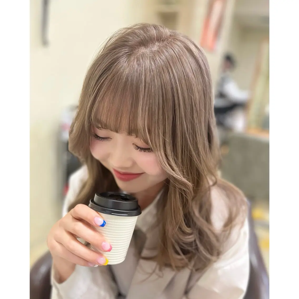 ケアブリーチカラー🤍(ブリーチ無しダブルカラーも可能です🙆♀️)艶々女髪に🩷の写真