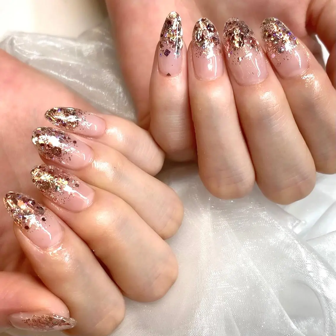ネイル ジェルネイル ロングネイル ニュアンスネイル オフィスネイル パラジェル clover nailのネイルデザイン