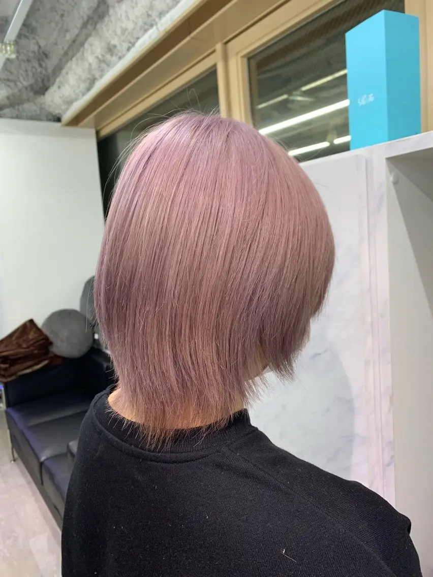 ショート カラー ラベンダーカラー ヘアカラー プルエクステ 🖤MIYUのヘアスタイル