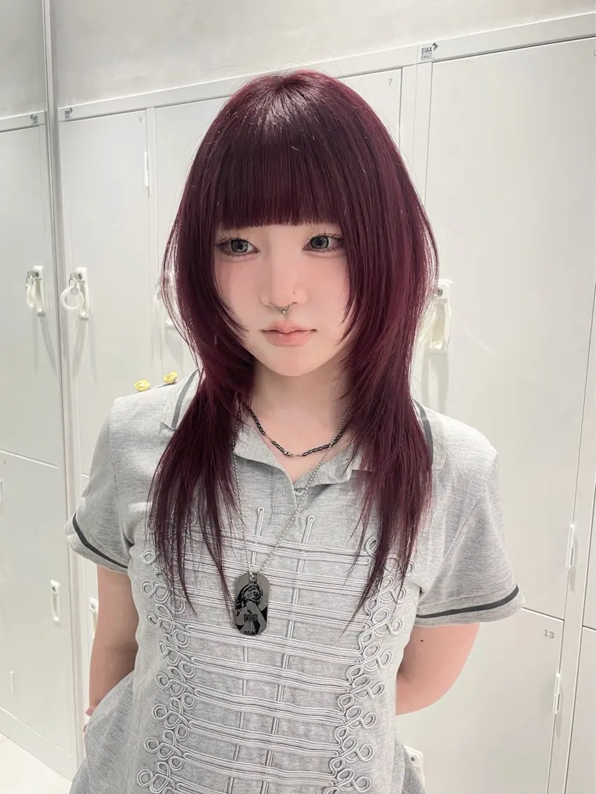 ロング カラー ヘアアレンジ シャギー カット ヘアカラー 🎀透明感カラー 韓国ヘア🎀mahoのヘアスタイル