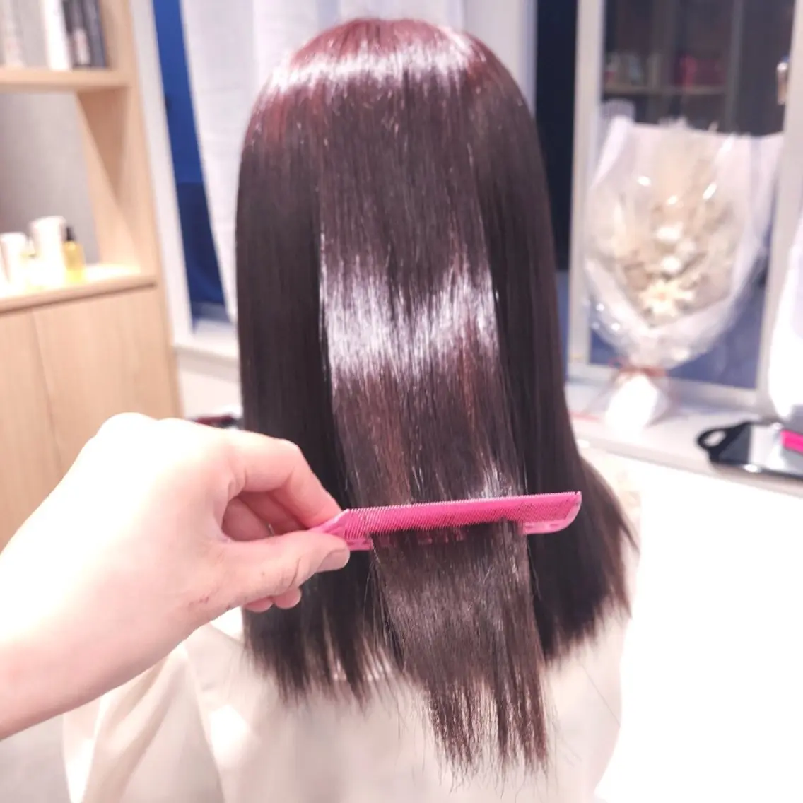 カラー カシス ピンクカラー 髪質改善 シールエクステ🎀 ホシノ🕒ユウカのヘアスタイル