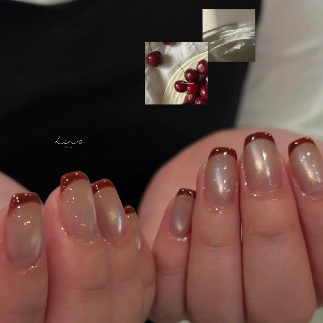 ネイル フレンチネイル マグネットネイル ハンドネイル lino 西宮北口店のネイルデザイン